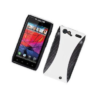 Motorola Droid RAZR XT912 XT910 White Black Hard Soft Gel Dual Layer Cover Case Cell Phones & Accessories