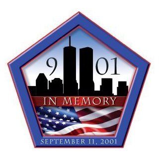 Firefighter Sticker   Pentagon 9/11 Memorial Decal   Awks 4" X 4" Exterior Window Sticker 