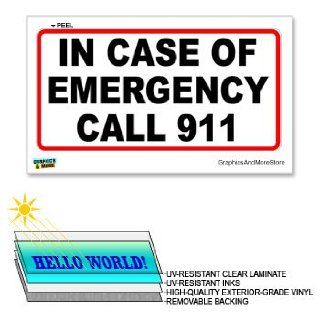 In Case of Emergency Call 911   12 in x 6 in   Laminated Sign Window Sticker  Business And Store Signs 