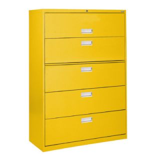 Sandusky 600 Series 5 Drawer  File Cabinet LF6A425 Finish Yellow