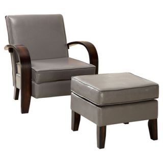 Hokku Designs Bowed Chair and Ottoman IDF AC6663GY / IDF AC6663DK Upholstery
