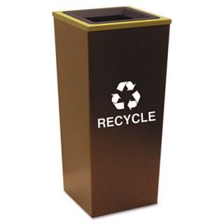 Ex Cell Metal Products Metro Collection Recycling Receptacle, Square, Steel, 