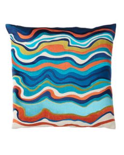 Blue/Multicolored Waterflow Pillow, 20Sq.   Trina Turk