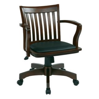 Office Star Deluxe Office Chair 108 Wood Finish/Vinyl Seat Espresso