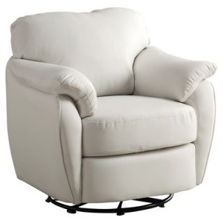 Monarch Specialties Inc. Leather Look Swivel Lounge Chair I 806 Color White