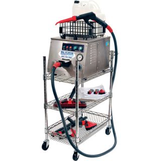 AmeriVap Blitzer Commercial Stainless Steel Steam Cleaner with Chrome Cart,