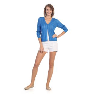 365 Apparel Hadari Womens Basic Knit Cardigan Blue Size S (4  6)