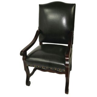 MOTI Furniture True Leather High Back Arm Chair 9401103 Color Ebony