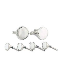Mens Mother of Pearl Cuff Links & Studs Set   David Donahue