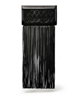 Woven Wrap Clutch with Fringe, Black   THE ROW