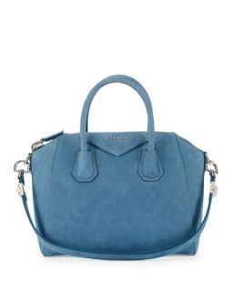 Antigona Small Nubuck Satchel Bag, Blue   Givenchy