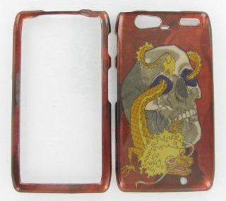 Motorola XT913 (Droid Razr Maxx) Skull w/Dragon Protective Case Cell Phones & Accessories