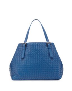 Large Double Strap A Shape Tote Bag, Royal Blue   Bottega Veneta