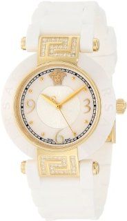 Versace Women's 92QCP11D497 S001 Reve IP Yellow Gold White Ceramic Rubber Watch at  Women's Watch store.