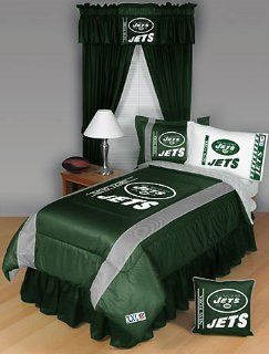 NFL New York Jets Bedding Set 5 Pc Full Comforter and Sheets   Pillowcase And Sheet Sets