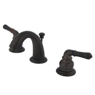 Kingston Brass KB915 Magellan II Mini Widespread Lavatory Faucet with Brass Pop Up, Oil Rubbed Bronze   Touch On Bathroom Sink Faucets  