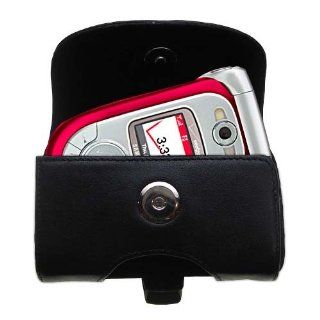 Designer Gomadic Black Leather Samsung SCH A950 Belt Carrying Case   Includes Optional Belt Loop and Removable Clip Cell Phones & Accessories