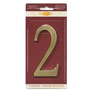 DeSign it 6 in Polished Brass House Number 2