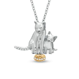 ASPCA® Tender Voices™ Diamond Accent Motherly Cat Pendant in