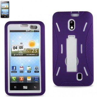 LG Revolution 2 (VS920) Purple White Hybrid Case/Combo Holster Cell Phones & Accessories