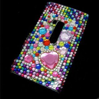 3d Bling Rhinestone Crystal Diamond Back Cover Case for Nokia Lumia 920 Design #C + Wristband with Our Shop Logo Cell Phones & Accessories