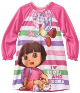 Nickelodeon Girls 2 6x Dora the Explorer  Long Sleeve Nightgown, Multi, 2T Clothing