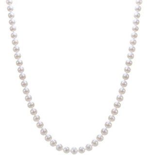 Classical 925 Sterling Silver 6.0 6.5mm Cream Pearl Women Necklace   19.9 inch Pearl Strands Jewelry