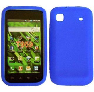 Blue Silicone Jelly Skin Case Cover for Samsung Vibrant T959 Cell Phones & Accessories