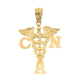 Gold Plated 925 Sterling Silver Cna Certified Nursing Assistant Pendant Jewelry