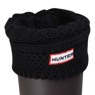 Hunter Womens Moss Cable Welly Socks   Black      Clothing