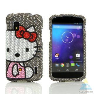 A Z Gadgets Branded Bling Cute Kitty Case for T Mobile LG Google Nexus 4 E960 Very Adorable Bling Rhinestone snap on Case Cell Phones & Accessories