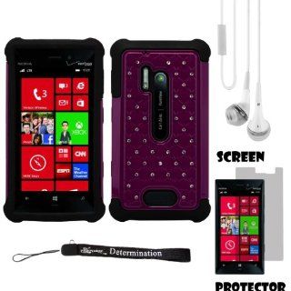 Purple Elegant Diamond Back Cover with Additional Silicone Skin For Nokia Lumia 928 4.5in Display Musical Instruments