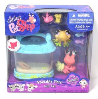 Littlest Pet Shop Portable Pets Gift Set Funniest #928 Yellow Frog and #929 Hermit Crab Toys & Games