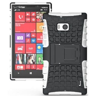 NAKEDCELLPHONE WHITE GRENADE RUGGED TPU SKIN HARD CASE COVER STAND FOR VERIZON NOKIA LUMIA 929 ICON PHONE Cell Phones & Accessories