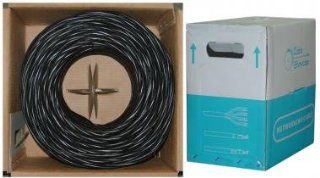 CAT5E, UTP, Outdoor Rated CMX, 350MHz, Solid, 24 AWG, Black, 1000 ft Computers & Accessories
