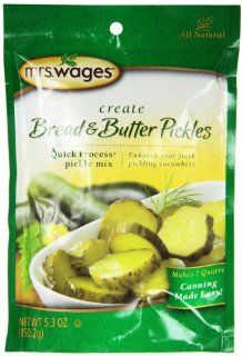Mrs. Wages Bread 'n Butter Pickle Mix, 5.30 Ounce Packets, (Pack of 6)  Dill Pickles  Grocery & Gourmet Food
