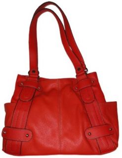 Tignanello Purse Handbag Perfect 10 Leather Studded Shopper Papaya Clothing