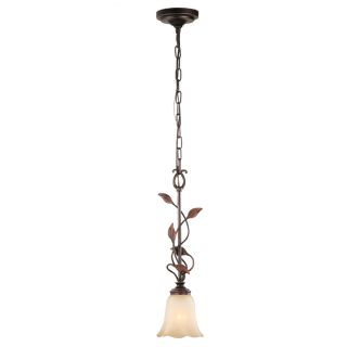allen + roth Eastview 6.12 in W Dark Oil Rubbed Bronze Mini Pendant Light with Tinted Shade