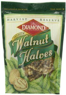 Diamond Nuts Harvest Reserve Walnut Halves, 6 Ounce Bags (Pack of 12)  Snack Walnuts  Grocery & Gourmet Food