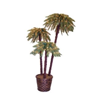 6 ft Indoor/Outdoor Palm Pre Lit Artificial Christmas Tree with 405 Clear Lights