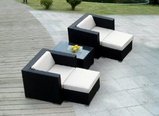 ohana collection PN0503 Genuine Ohana Outdoor Patio Wicker Furniture 5 Piece All Weather Gorgeous Couch Set  Patio Sofas  Patio, Lawn & Garden