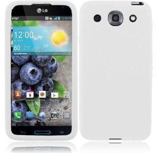 LG Optimus G Pro E980 ( AT&T ) Phone Case Accessory Soft White Soft Silicone Rubber Skin Cover with Free Gift Aplus Pouch Cell Phones & Accessories