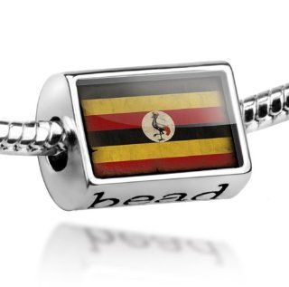 Beads "Uganda Flag with a vintage look"   Pandora Charm & Bracelet Compatible NEONBLOND Jewelry & Accessories Jewelry