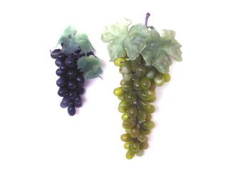 Natural Looking Decorative Accent Grape Clusters   Green, Concord 2Pc   Artificial Fruits