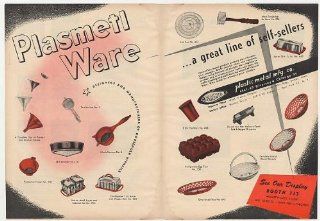 1949 Plasmetl Ware Houseware Products Double Page Trade Print Ad  