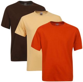 Fruit of the Loom/Jerzees Mens 3 Pack T Shirts   Extra Large   Rust/Beige/Brown      Clothing