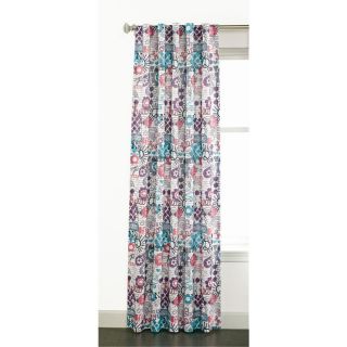 Style Selections Adrian Doodle 84 in L Kids White Back Tab Curtain Panel