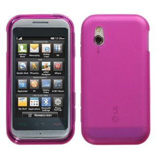 Soft Skin Case Fits LG GT950 Arena Semi Transparent Hot Pink Candy (Rubberized) AT&T Cell Phones & Accessories
