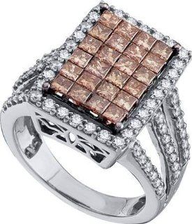 2.50CTW COGNAC DIAMOND LADIES INVISIBLE RING Jewelry
