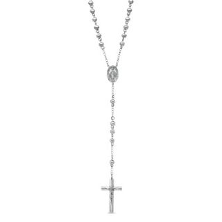 Mens Rosary Necklace in Stainless Steel   24   Zales